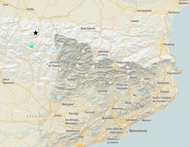 Registrat un terratrèmol de magnitud 3,6 amb epicentre a França, a prop de la Vall d'Aran