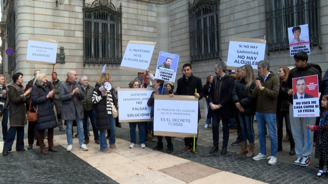 EuropaPress 6445565 20 personas manifiestan sabado plaza sant jaume barcelona contra decreto