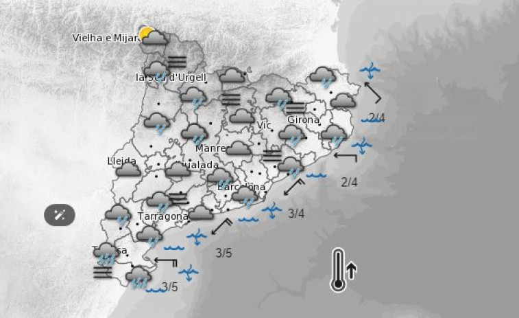 Catalunya en alerta! Doble canvi de temps amb pluges, vent i possible borrasca