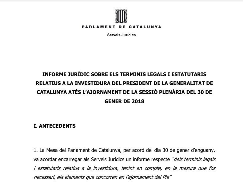 Informe lletrats parlament