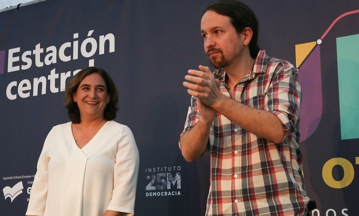 L'alcaldessa A.Colau i P.Iglesias en una imatge d'arxiu Ricardo Rubio Europa Press