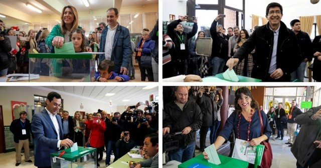 Els candidats de les eleccions de Andalucu00eda voten