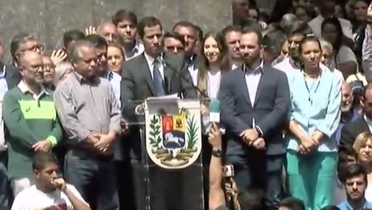 Joan Guaidó a la Plaça Bolívar de Chacao