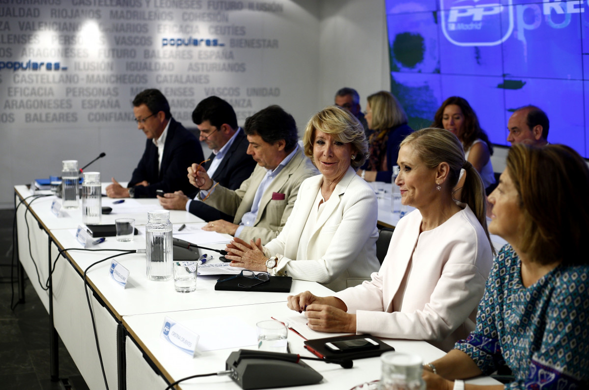 Esperanza Aguirre i Cristina Cifuentes al Comitu00e9 Executiu del PP de Madrid