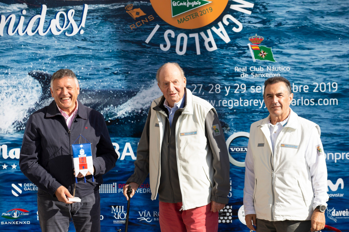 El rei emèrit Joan Carles I a la Regata Rei Joan Carles - El Corte Inglés Màster 2019, a Sanxenxo.