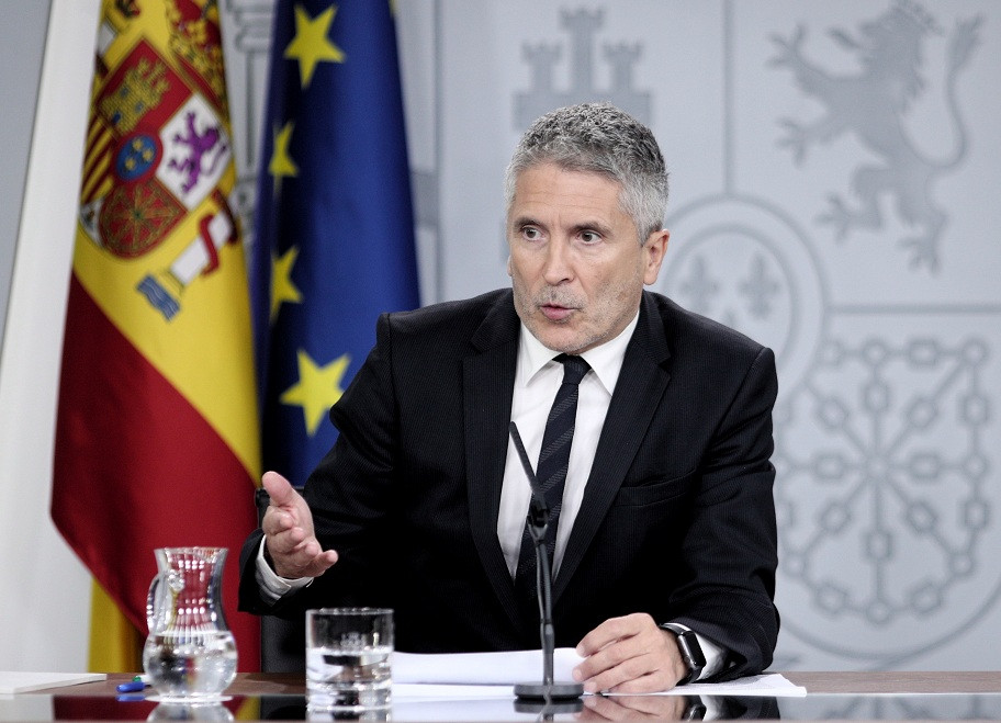 Roda de premsa de ministre Grande Marlaska sobre els disturbis a Catalunya