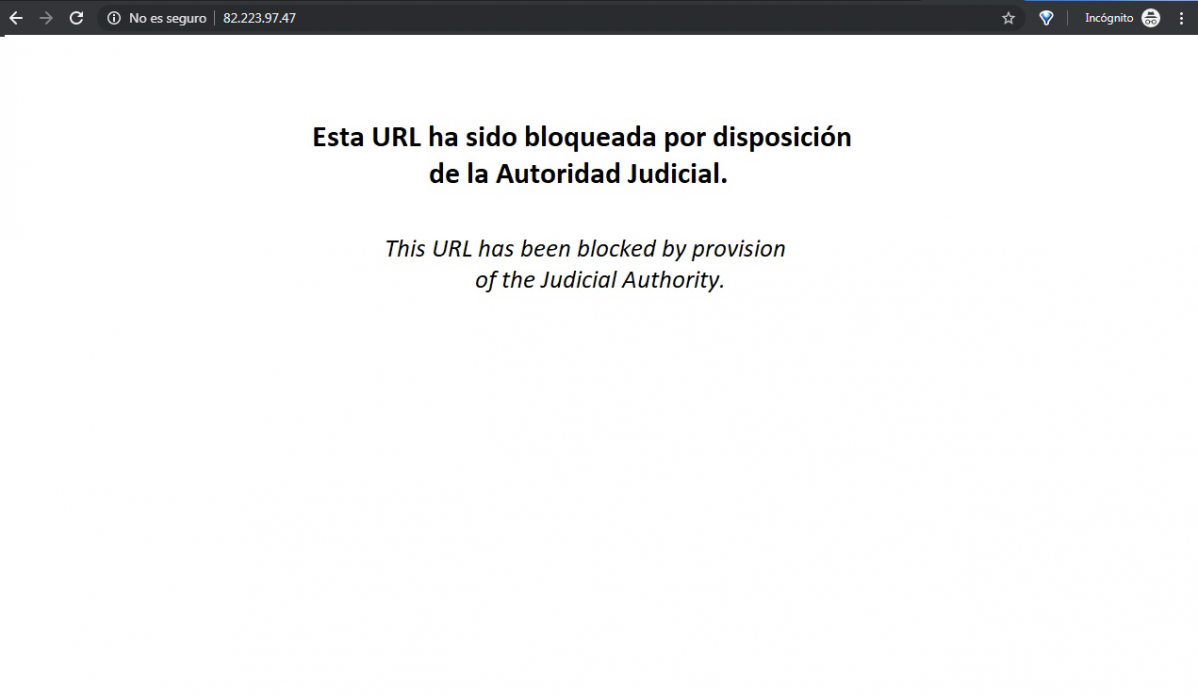 Web de Tsunami Democratic bloquejada