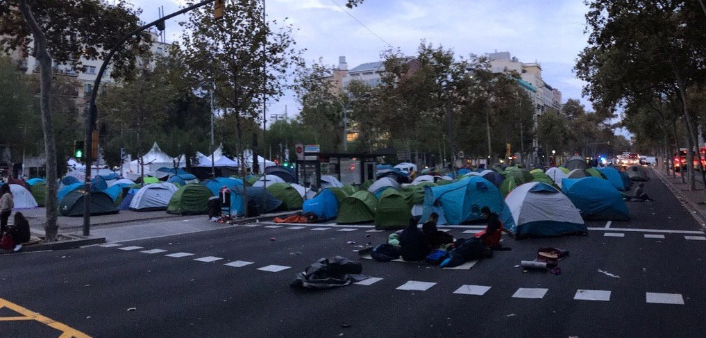 Acampada plaça Universitat Barcelona