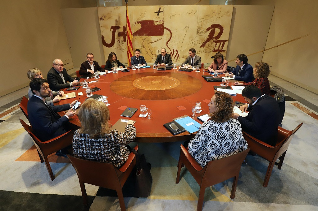 El president de la Generalitat, Quim Torra, al Consell Executiu en una foto d'Arxiu GENERALITAT