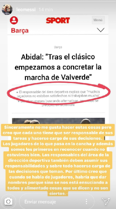 Resposta de Messi a Abidal