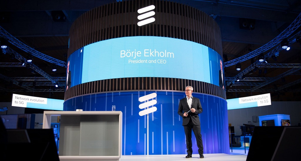 Bu00f6rje Ekholm, president i director executiu d'Ericsson, al Mobile World Congress (MWC) de Barcelona de 2019