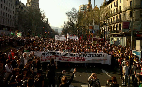 Capçalera de la Manifestació de Barcelona