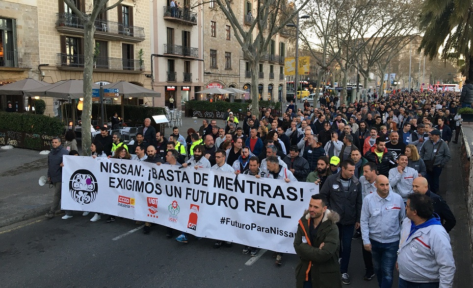 Manifestació de treballadors de Nissan