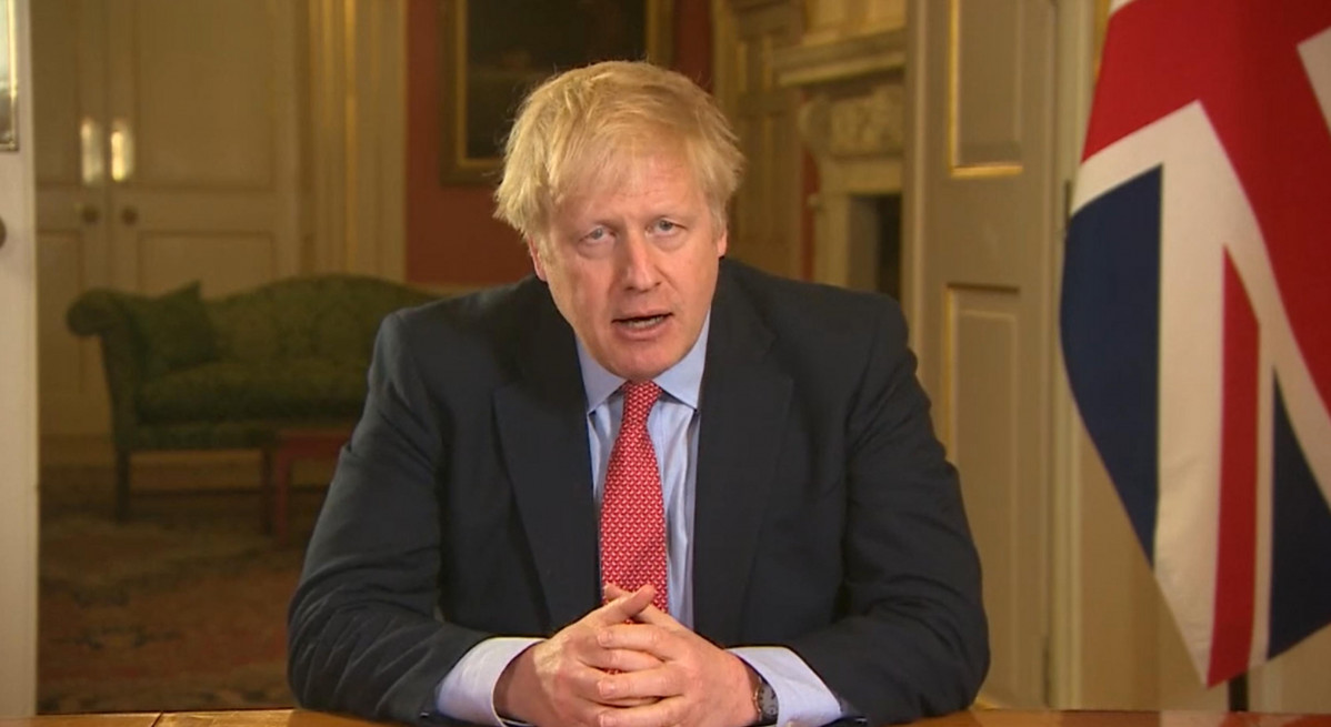 23 March 2020, England, London: A screen-grab of UK Prime Minister Boris Johnson addressing the nation from 10 Downing Street, es he placed the UK on lockdown as the Government seeks to stop the sprea