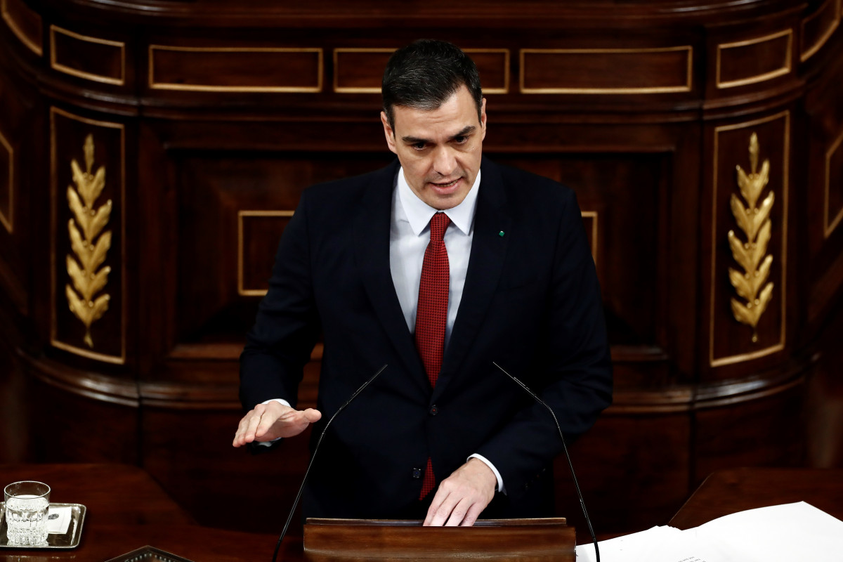 El president de Govern, Pedro Sánchez, en el Ple de Congrés