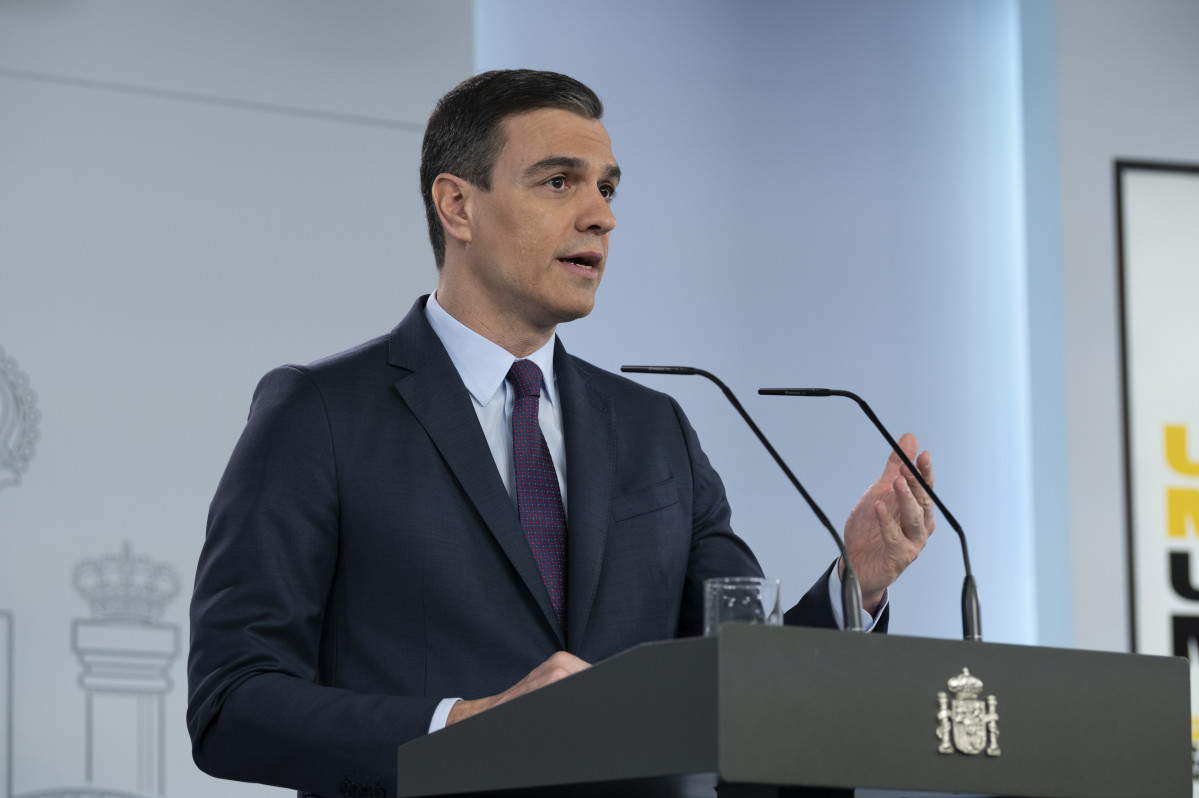 El president de Govern, Pedro Sánchez, on ha anunciat que a partir d'el 2 de maig es podrà sortir per fer esport de forma individual i a fer passejades amb les persones amb les que convisquem si