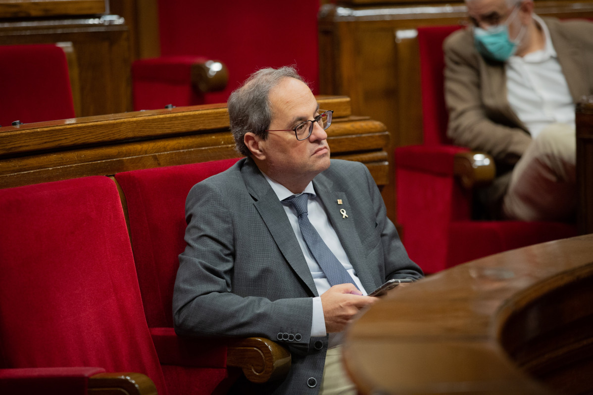 El president de la Generalitat, Quim Torra, al ple sobre la gestió de l'coronavirus a Parlament