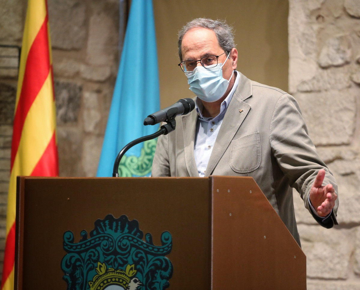 El president de la Generalitat, Quim Torra, en un acte el dissabte