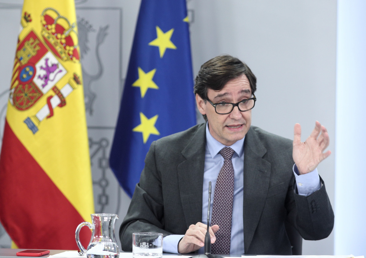 El ministre de Sanitat, Salvador Illa, compareix en roda de premsa posterior a Consell de ministres celebrat a Moncloa, a Madrid (Espanya), a 28 de juliol de 2020.