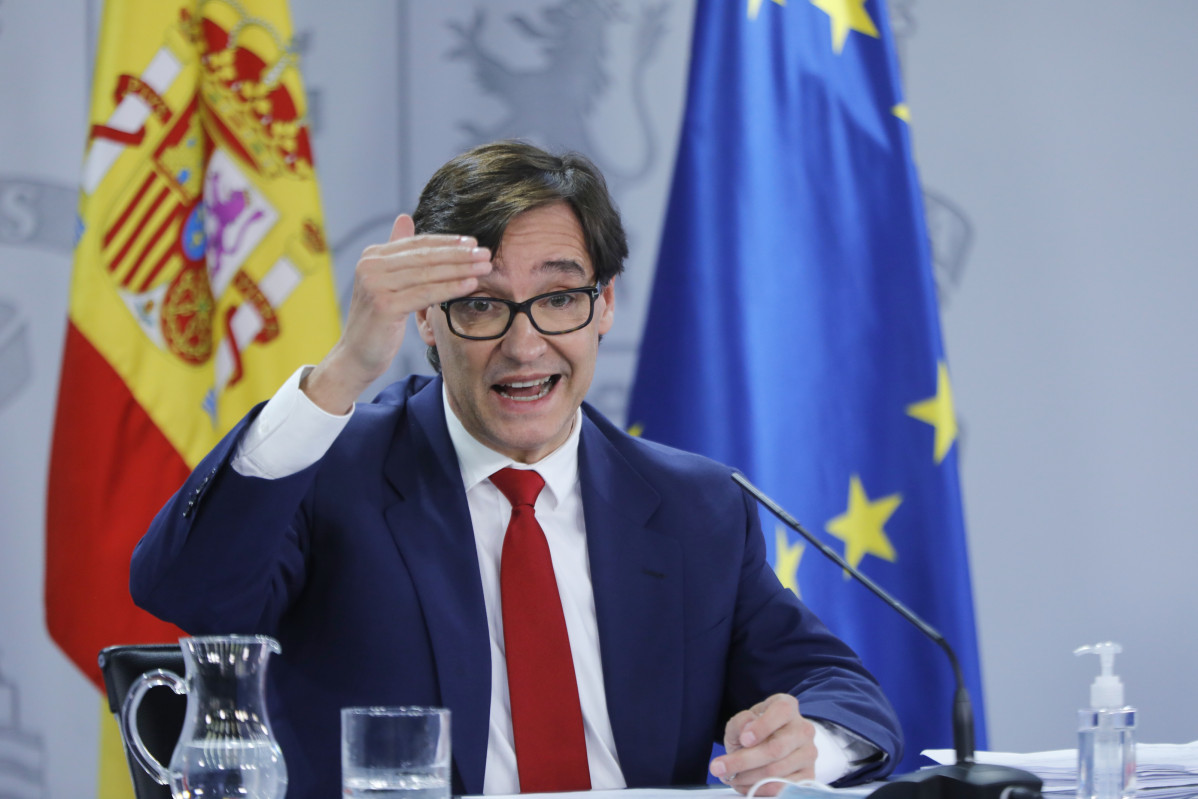 El ministre de Sanitat, Salvador Illa, compareix en roda de premsa telemàtica a Moncloa, per informar de l'evolució de la COVID-19, a Madrid (Espanya), a 28 de setembre de 2020.