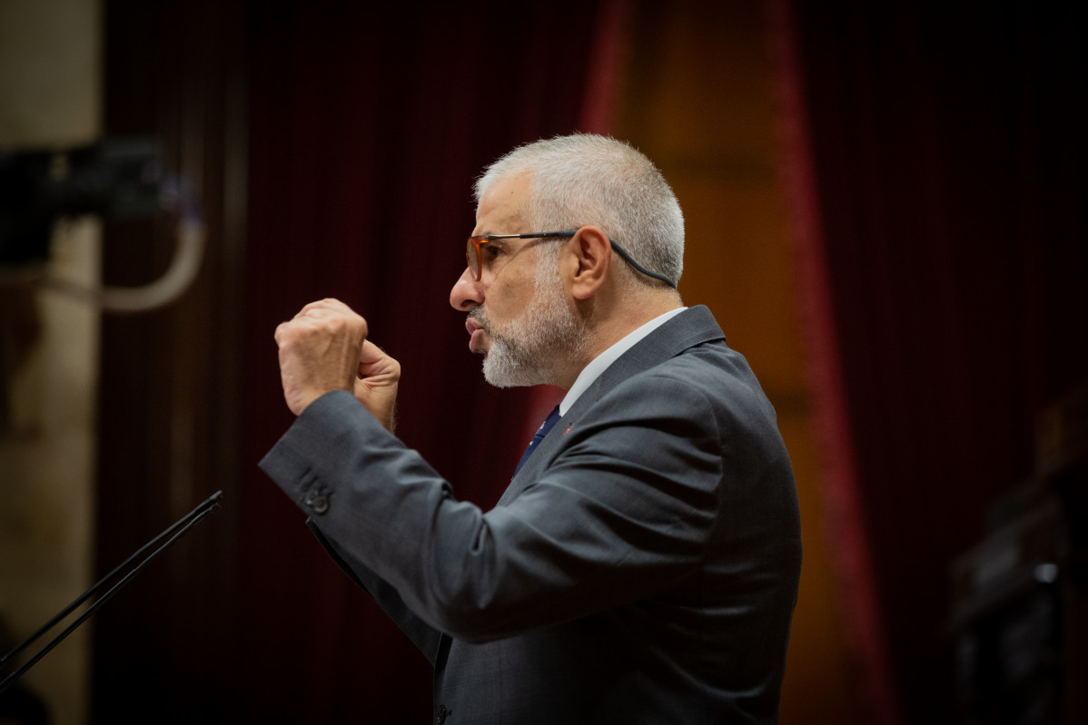 El president de Ciutadans a Parlament, Carlos Carrizosa, interve en el debat de política general (DPG) a Parlament. Barcelona, Catalunya (Espanya), 16 de setembre de l'any 2020.