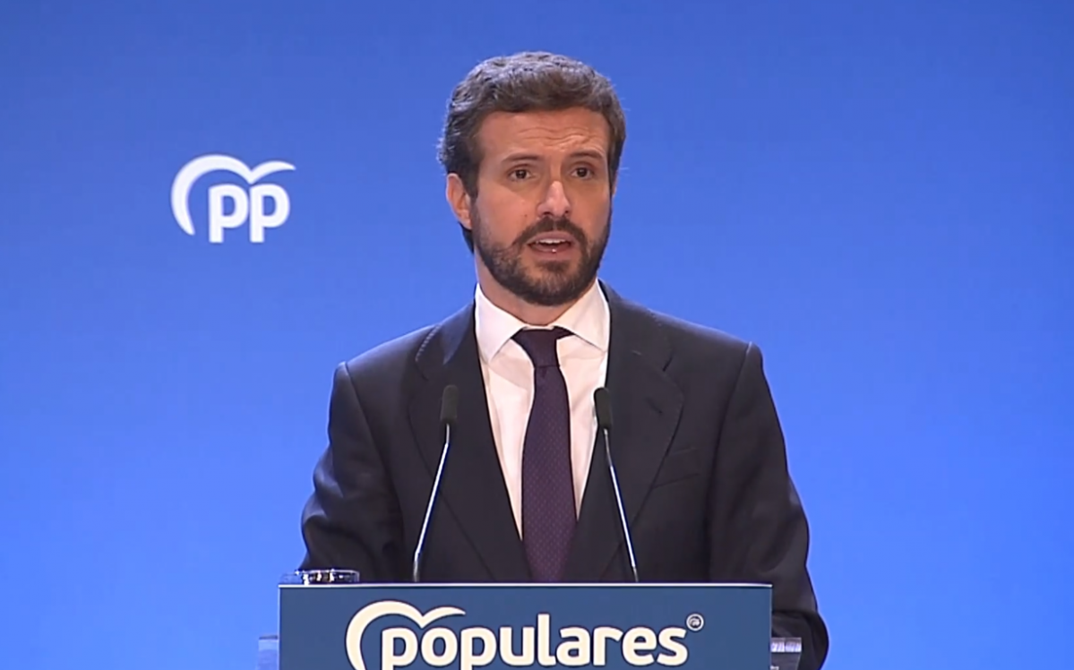 Pablo Casado després de la Junta Directiva del PP