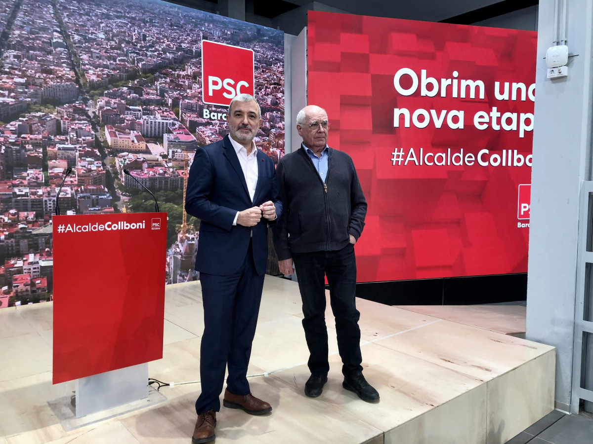 El candidat socialista al?alcaldia de Barcelona, Jaume Collboni, i Lluís Rabell, fitxatge del PSC per a la llista per Barcelona.