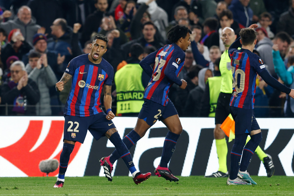 EuropaPress 4993750 raphinha dies belloli of fc barcelona celebrats goal during the uefa