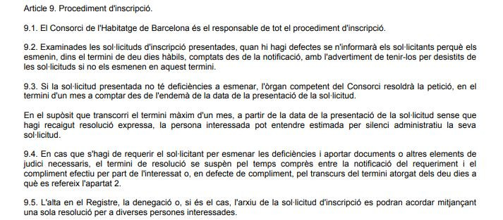 Procediment d'inscripció