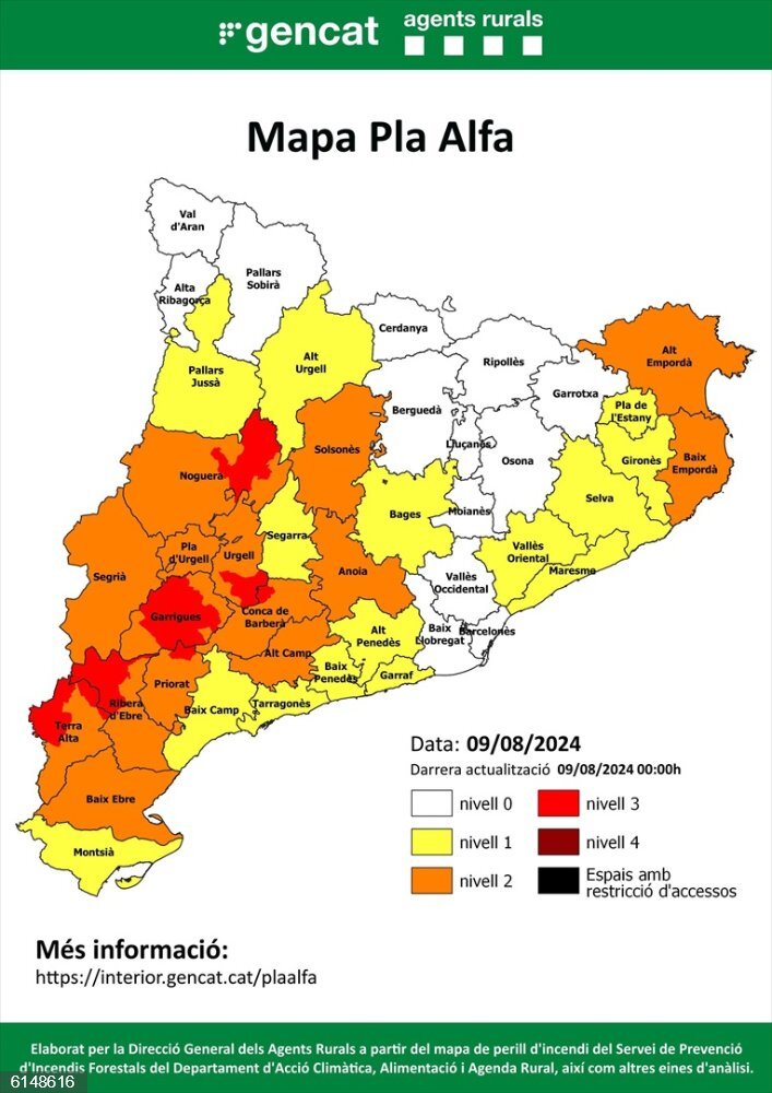 Pla Alfa dels Agents Rurals del 9 d'agost del 2024.