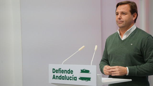 El secretari general del PP d?Andalusia, Antonio Repullo, en una roda de premsa.