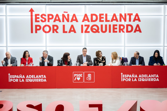 El president del Govern i el secretari general del PSOE, Pedro Sánchez, presideix la reunió de l'Executiva Federal.