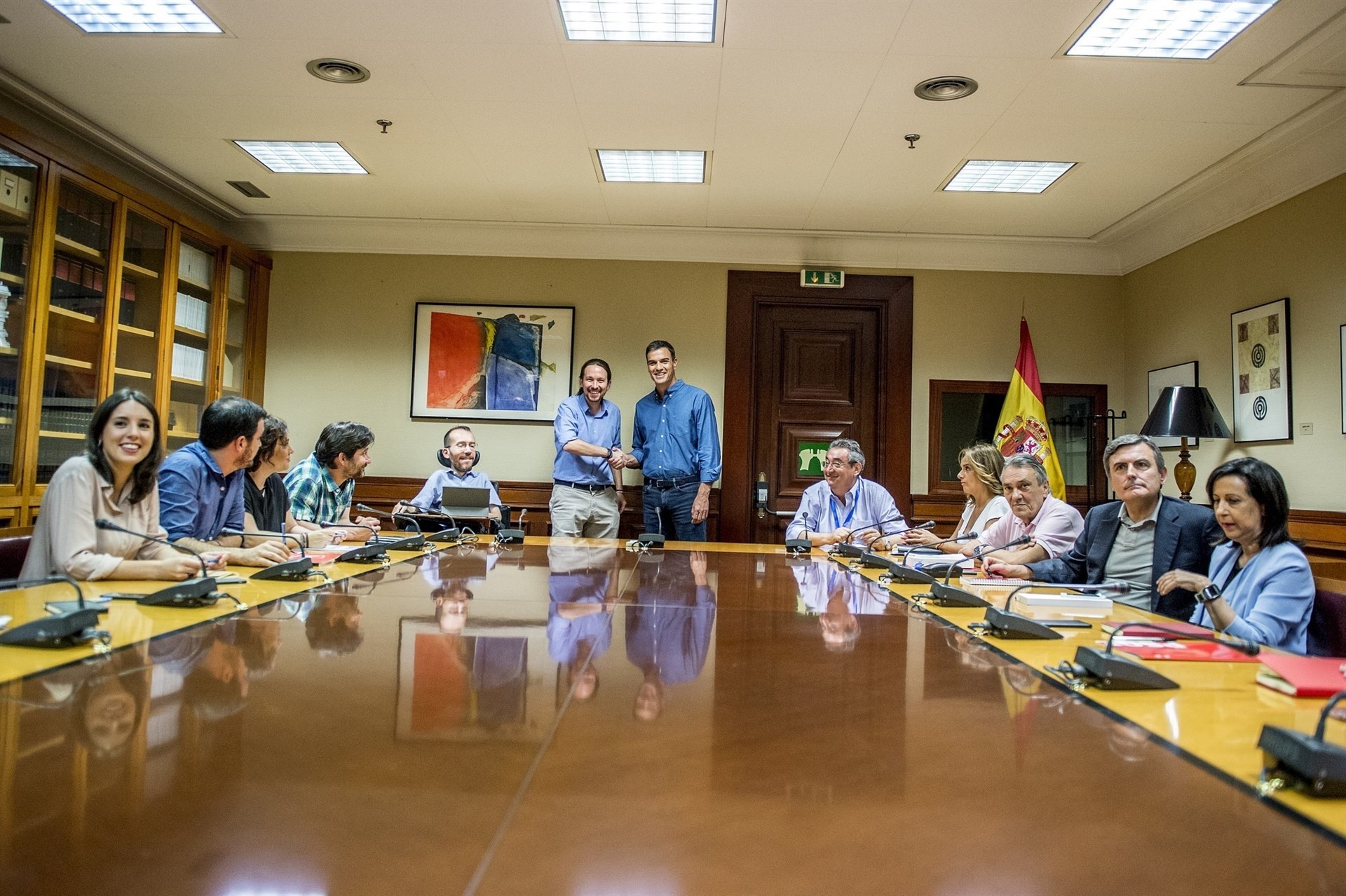 Pedro Sanchez Pablo Iglesias PSOE Podem